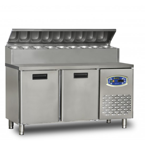 Dampak 2 Kapılı Pizza Hazırlık Buzdolabı 22TBF2S-PA70 150x70x109