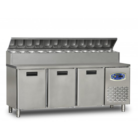 Dampak 3 Kapılı Pizza Hazırlık Dolabı 22TBF3S-PA70 200x70x109