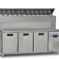Dampak 3 Kapılı Pizza Hazırlık Buzdolabı 200x70x133 cm 22TBF3S-PY70