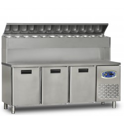 Dampak 3 Kapılı Pizza Hazırlık Buzdolabı 200x70x133 cm 22TBF3S-PY70