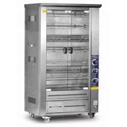 Pimak PI3-M010B Çift Vitrinli Lavtaşlı Piliç Makinası 48 Kapasiteli Gazlı