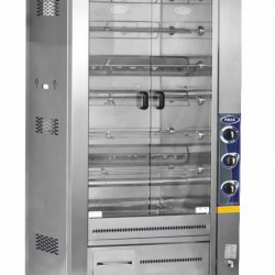 Pimak PI3-M010B Çift Vitrinli Lavtaşlı Piliç Makinası 48 Kapasiteli Gazlı