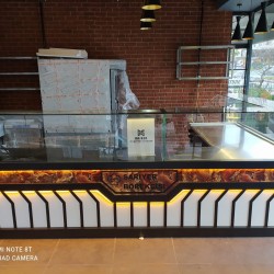 BÖREK & ÇALIŞMA TEZGAHI KASA BANKO SET 500CM DÜZ CAM AHŞAP ÖZEL KOMPOZİT  DEKOR| BASESA.COM.TR	