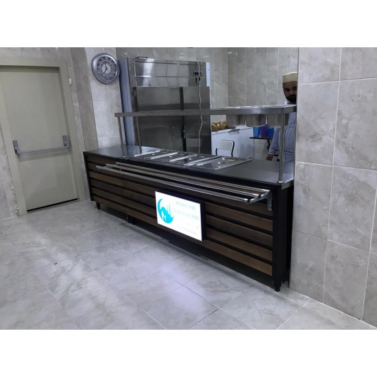 BENMARİ 3+1 SELF SERVİS TEZGAHI 260CM  AHŞAP  DEKOR| BASESA.COM.TR	