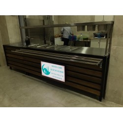 BENMARİ 3+1 SELF SERVİS TEZGAHI 260CM  AHŞAP  DEKOR| BASESA.COM.TR	
