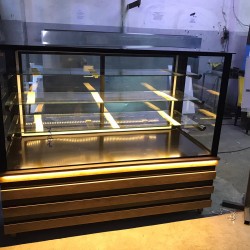 KURU PASTA DOLABI 200CM DÜZ CAM AHŞAP BAMBU ŞERİT  DEKOR| BASESA.COM.TR	