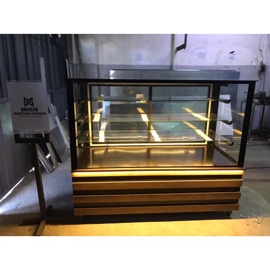 KURU PASTA DOLABI 200CM DÜZ CAM AHŞAP BAMBU ŞERİT  DEKOR| BASESA.COM.TR	