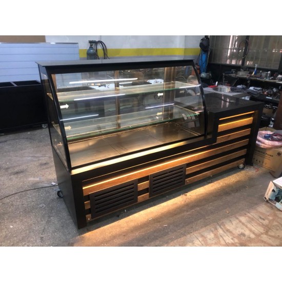 PASTA DOLABI VE KASA BANKO 170CM BOMBE CAM AHŞAP MODEL | BASESA.COM.TR	