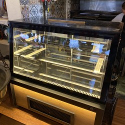 YAŞ PASTA DOLABI (120 CM) DÜZ CAM MODEL (AHŞAP DEKOR) | BASESA.COM.TR