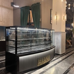 YAŞ PASTA DOLABI (250 CM) DÜZ CAM MODEL (ÖZEL DEKOR) | BASESA.COM.TR