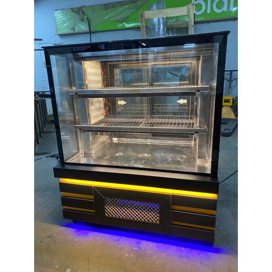KEBAP VE MEZE DOLABI 100CM DÜZ CAM MODEL (AHŞAP DEKOR) | BASESA.COM.TR