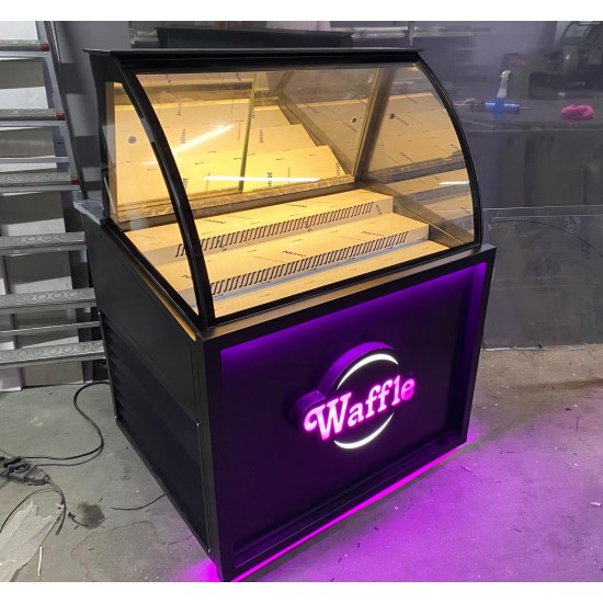 WAFFLE KUMPİR DOLABI 100CM BOMBE CAM MODEL | BASESA.COM.TR